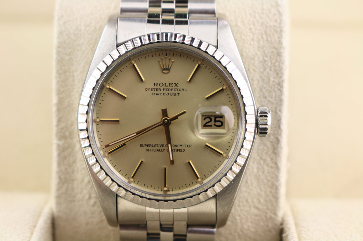 1979 Rolex Datejust 16030 Champagne Dial SS Jubilee No Papers 36mm