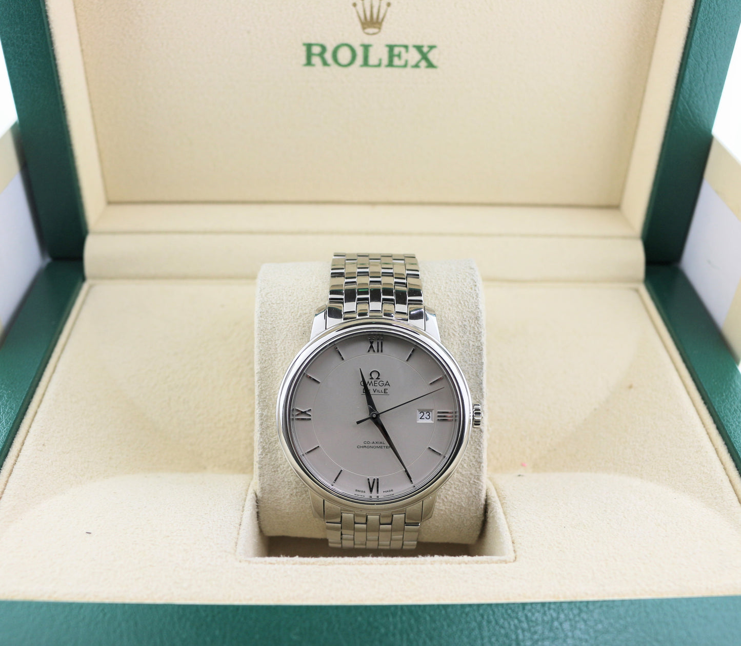 Omega Deville Prestige Co-axial 424.10.40.20.02.003 Silver Roman Dial SS 40mm