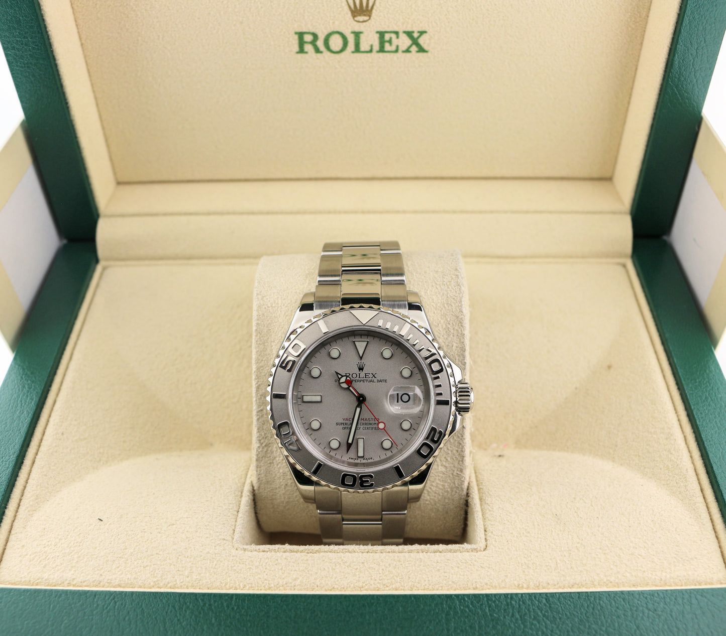 2004 Rolex Yacht-Master 16622 Platinum Dial SS Oyster No Papers 40mm