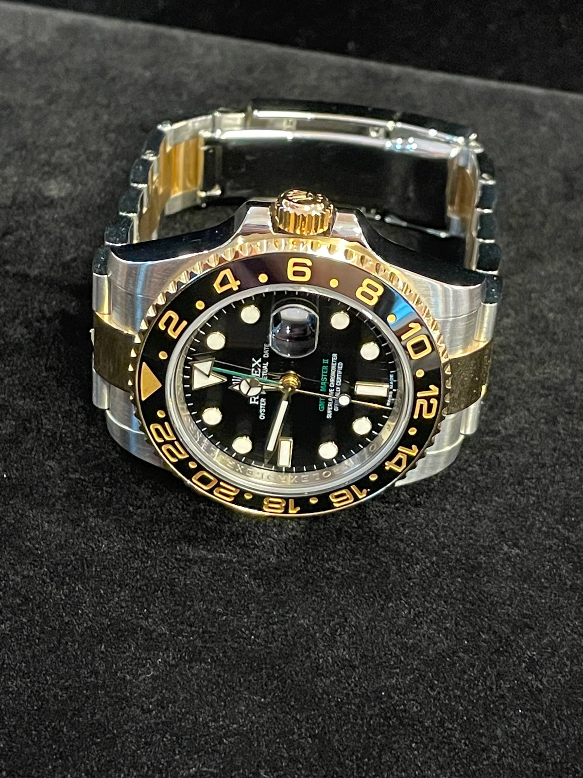 2011 Rolex GMT-Master II 116713 Black Dial TT 18kt Oyster With Papers 40mm