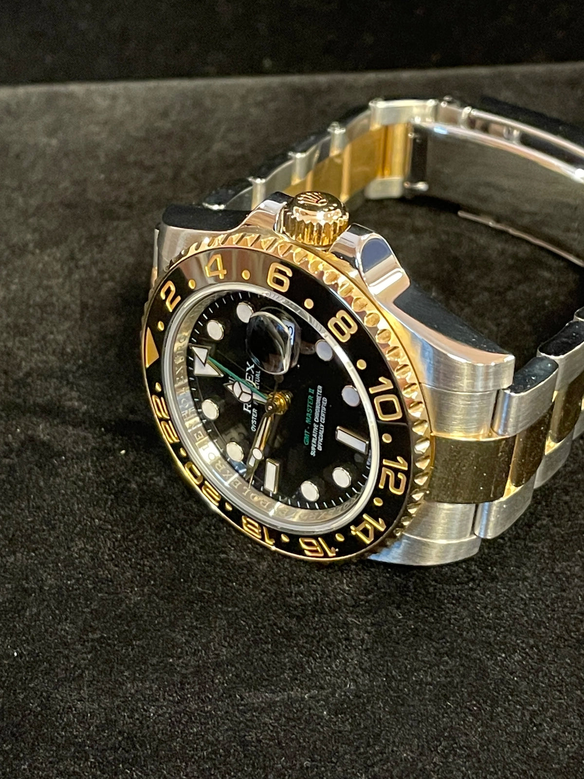 2011 Rolex GMT-Master II 116713 Black Dial TT 18kt Oyster With Papers 40mm