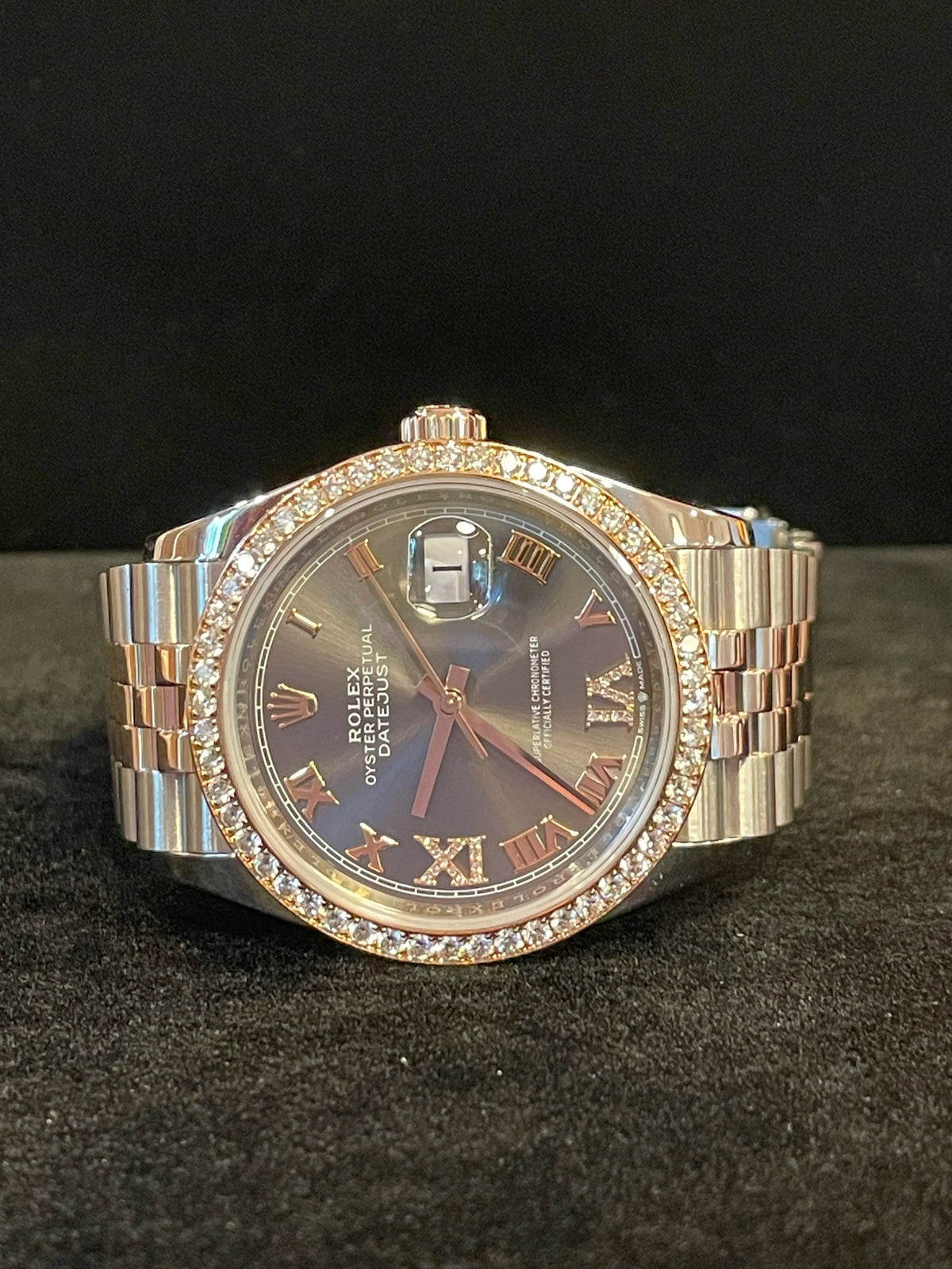 2020 Rolex Datejust 126281rbr Rhodium Diam Dial + Bezel TT Rose W/ Papers 36mm