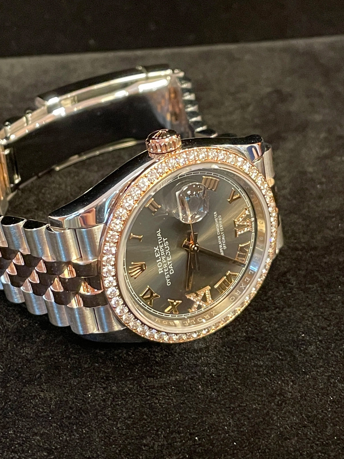 2020 Rolex Datejust 126281rbr Rhodium Diam Dial + Bezel TT Rose W/ Papers 36mm