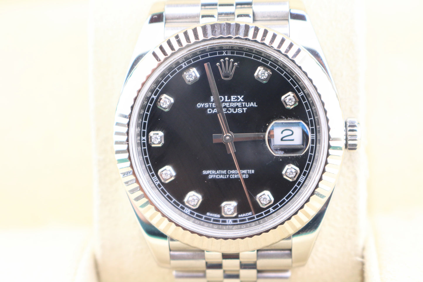 2018 Rolex Datejust 126334 Black Diamond Dial SS Jubilee No Papers 41mm