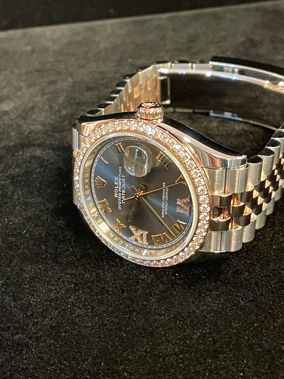 2020 Rolex Datejust 126281rbr Rhodium Diam Dial + Bezel TT Rose W/ Papers 36mm