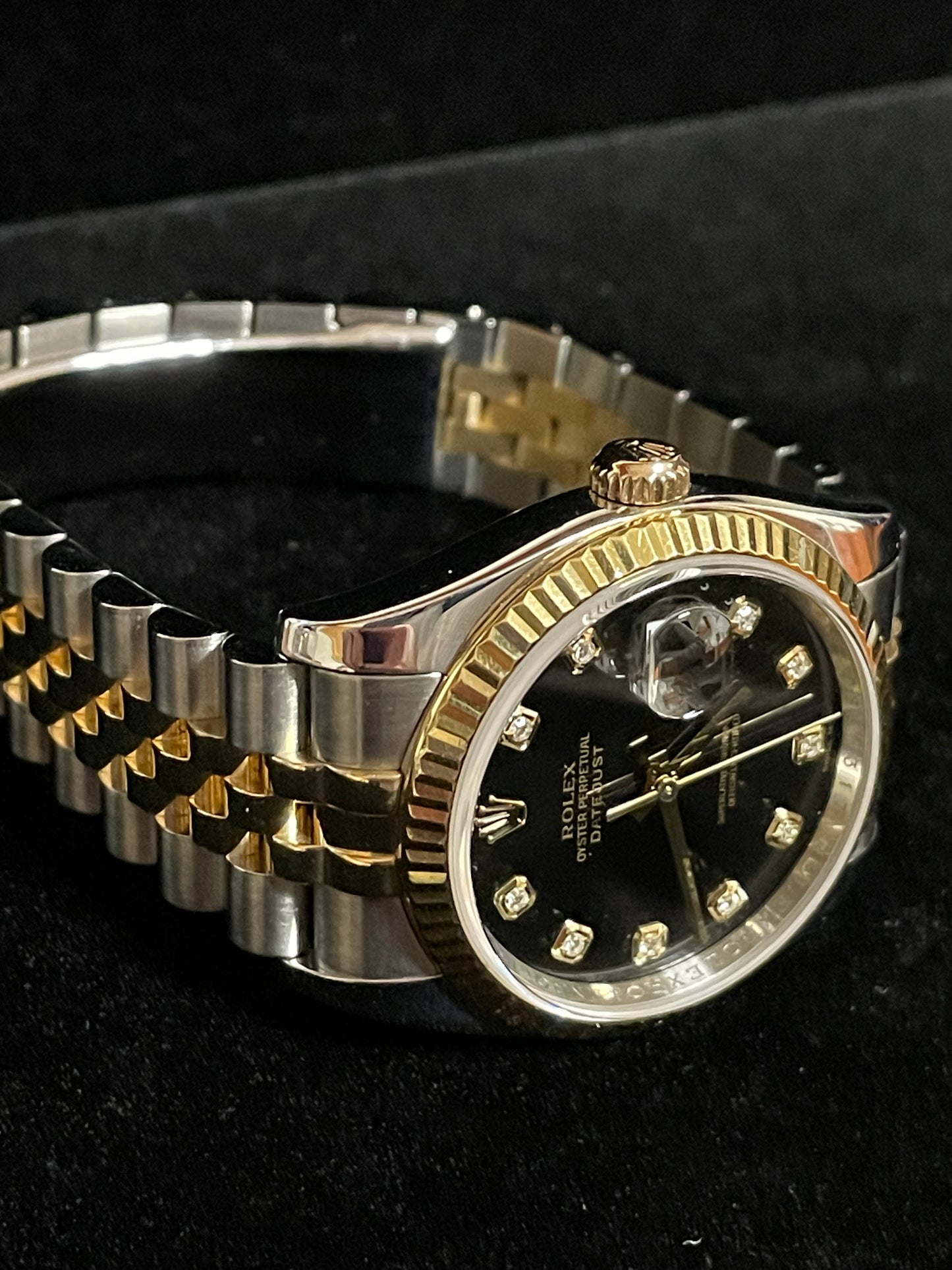 2006 Rolex Datejust 116233 Black Diamond Dial TT 18kt Jubilee No Papers 36mm