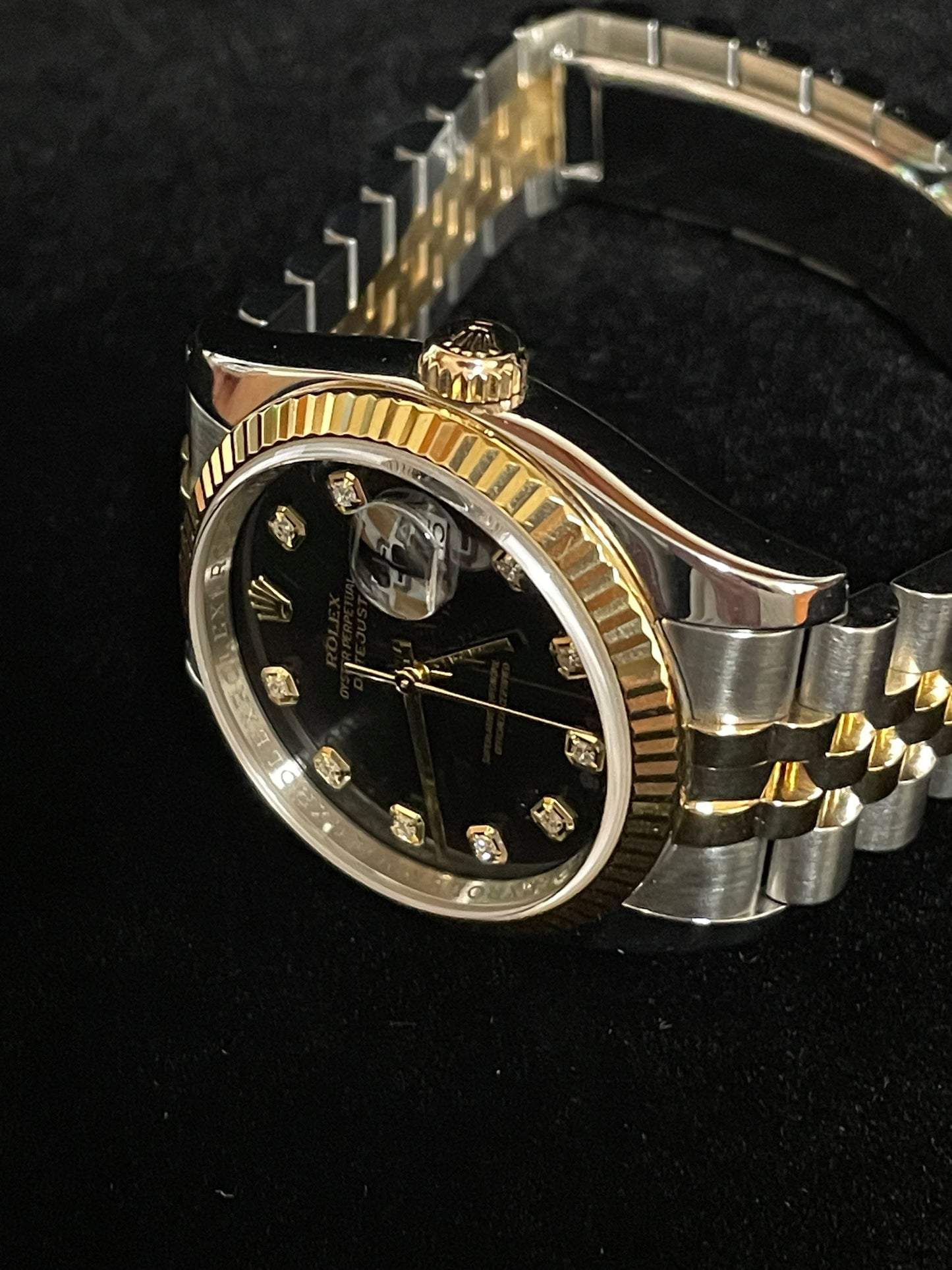 2006 Rolex Datejust 116233 Black Diamond Dial TT 18kt Jubilee No Papers 36mm