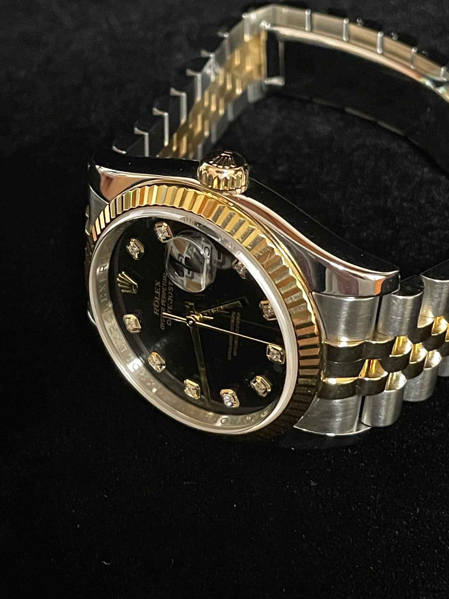 2006 Rolex Datejust 116233 Black Diamond Dial TT 18kt Jubilee No Papers 36mm