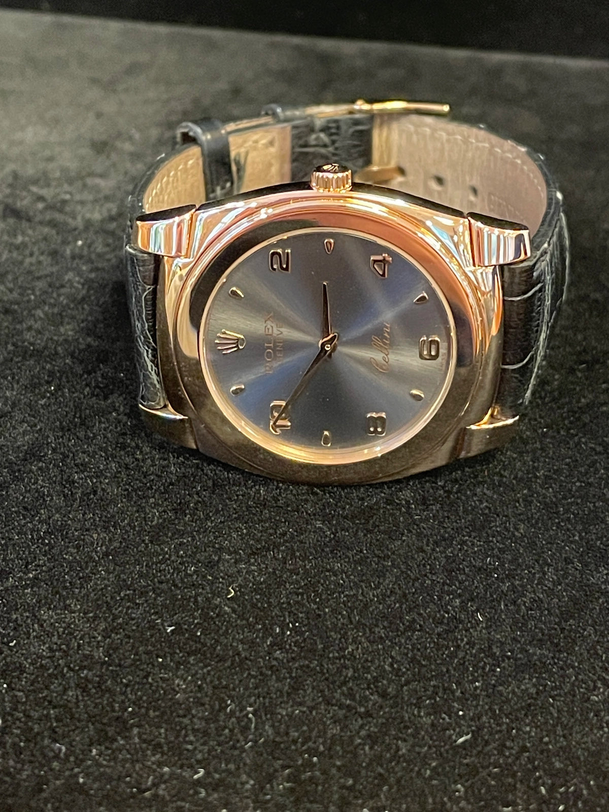 2006 Rolex Cellini 5330 Grey Dial Leather Strap Rose Gold 18kt No Papers 36mm
