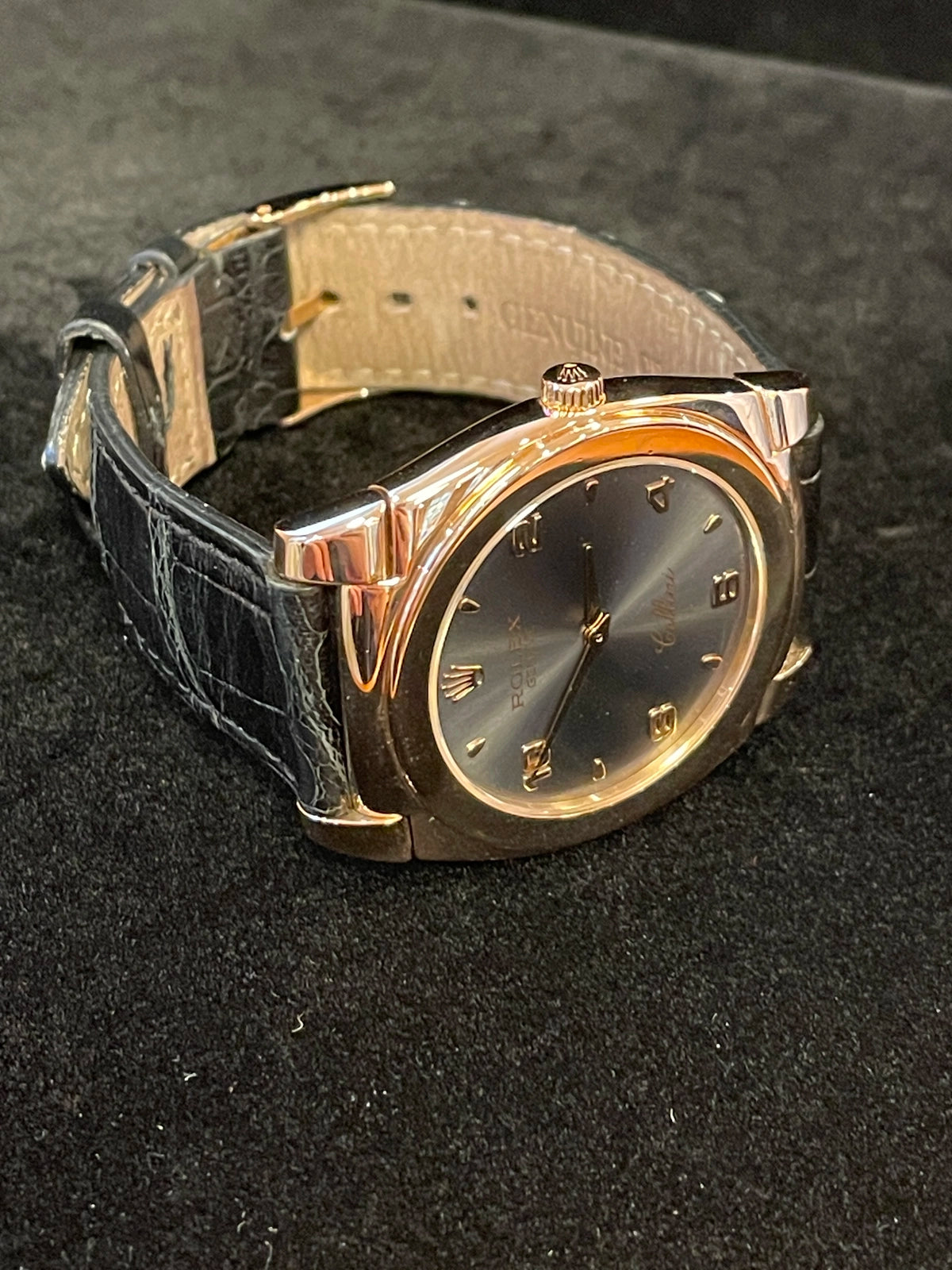 2006 Rolex Cellini 5330 Grey Dial Leather Strap Rose Gold 18kt No Papers 36mm