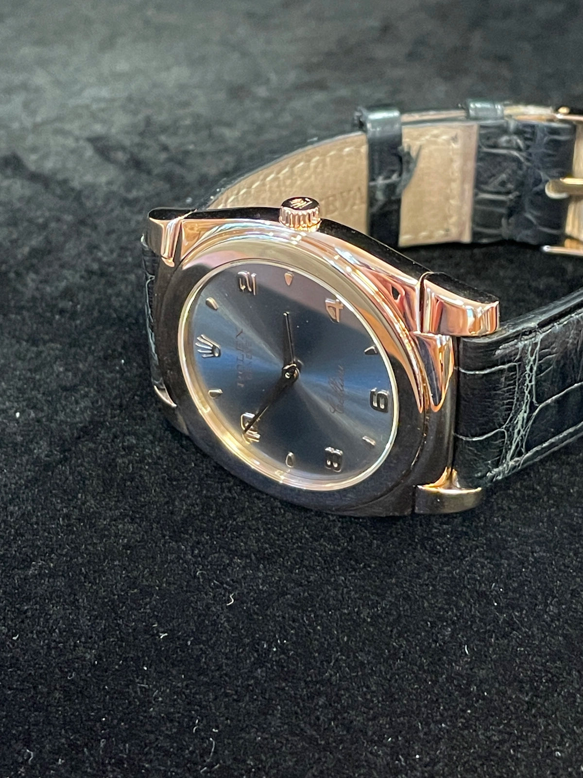 2006 Rolex Cellini 5330 Grey Dial Leather Strap Rose Gold 18kt No Papers 36mm
