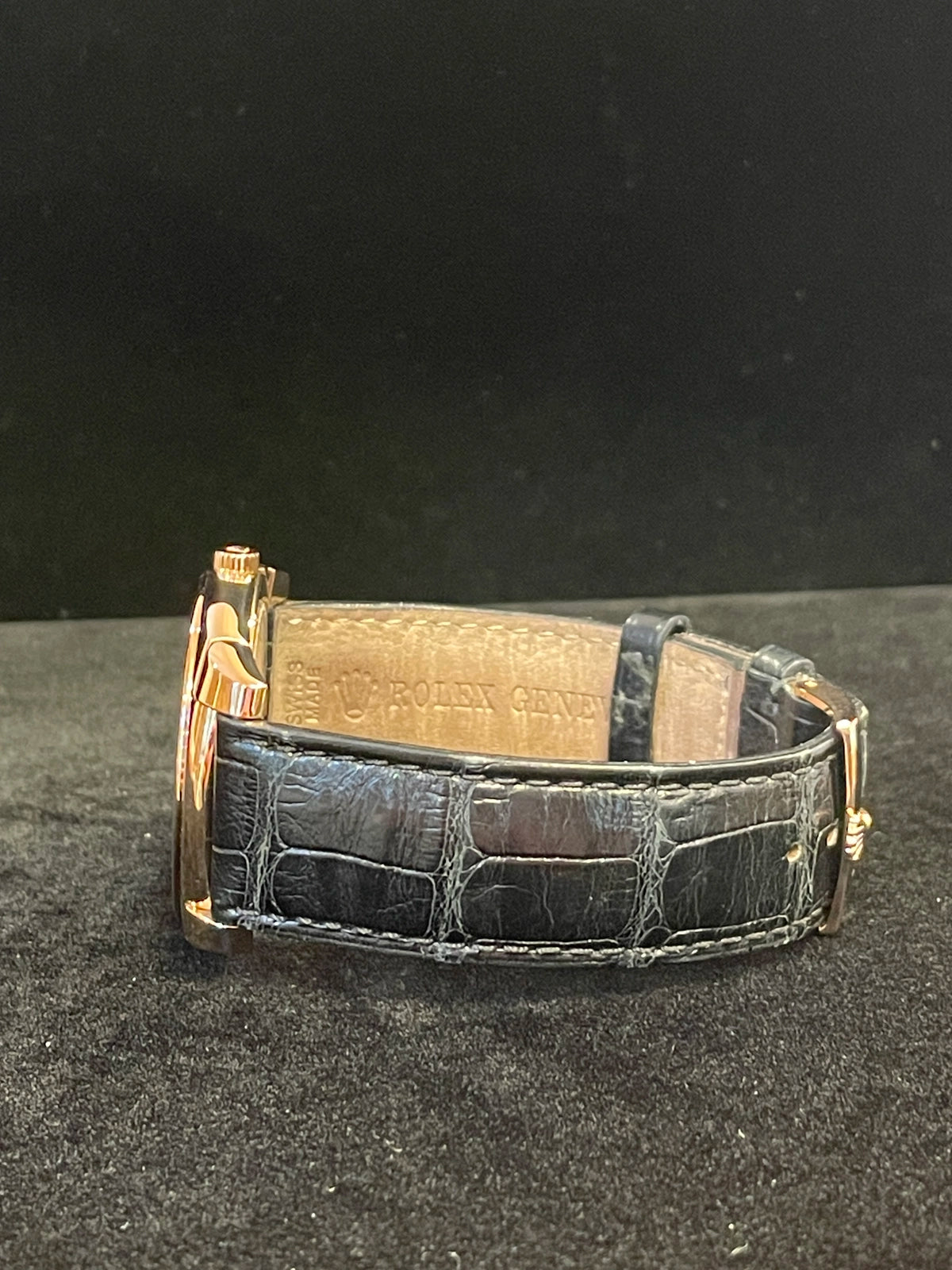 2006 Rolex Cellini 5330 Grey Dial Leather Strap Rose Gold 18kt No Papers 36mm