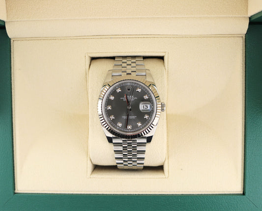 2023 Rolex Datejust 126334 Rhodium Diamond Dial SS Fluted Jubilee No Papers 41mm