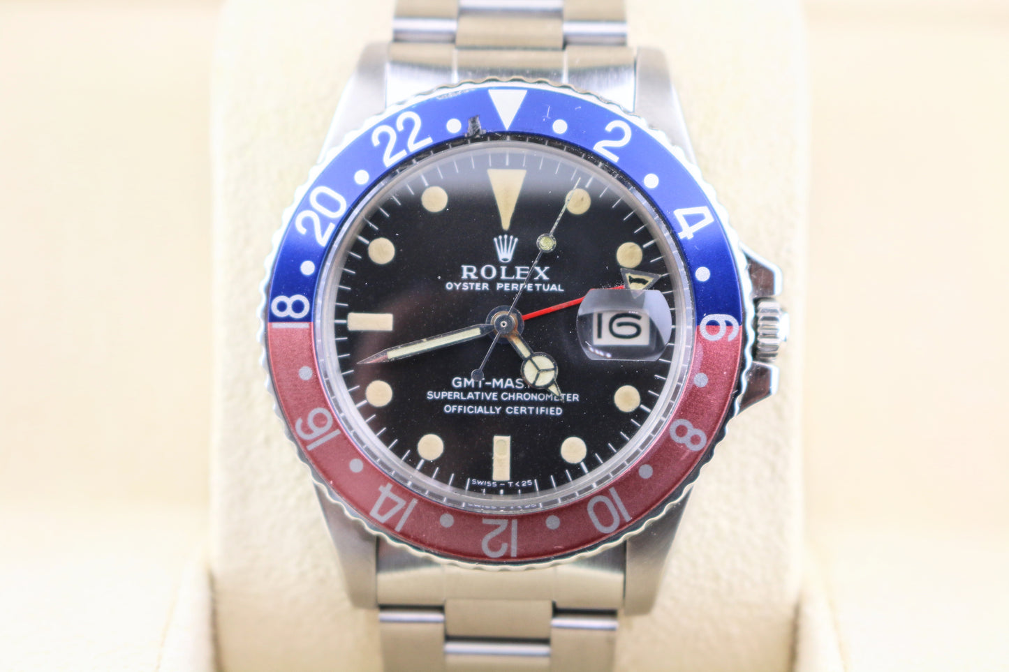 1970 Rolex GMT-Master Pepsi 1675 Black MK1 Long E Dial SS Oyster No Papers 40mm