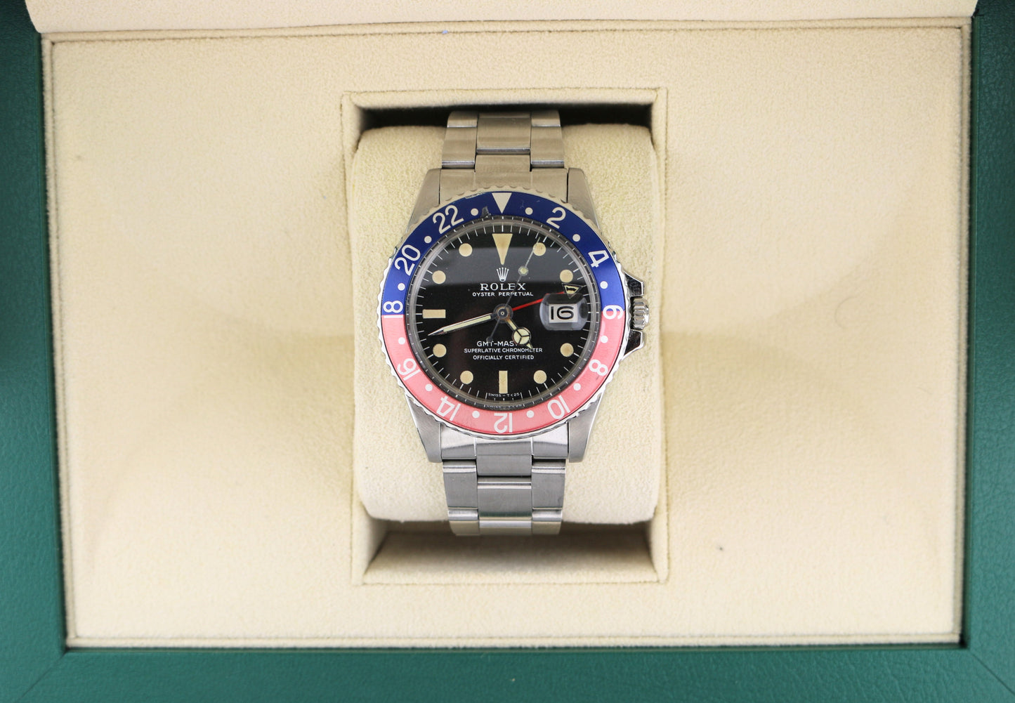 1970 Rolex GMT-Master Pepsi 1675 Black MK1 Long E Dial SS Oyster No Papers 40mm