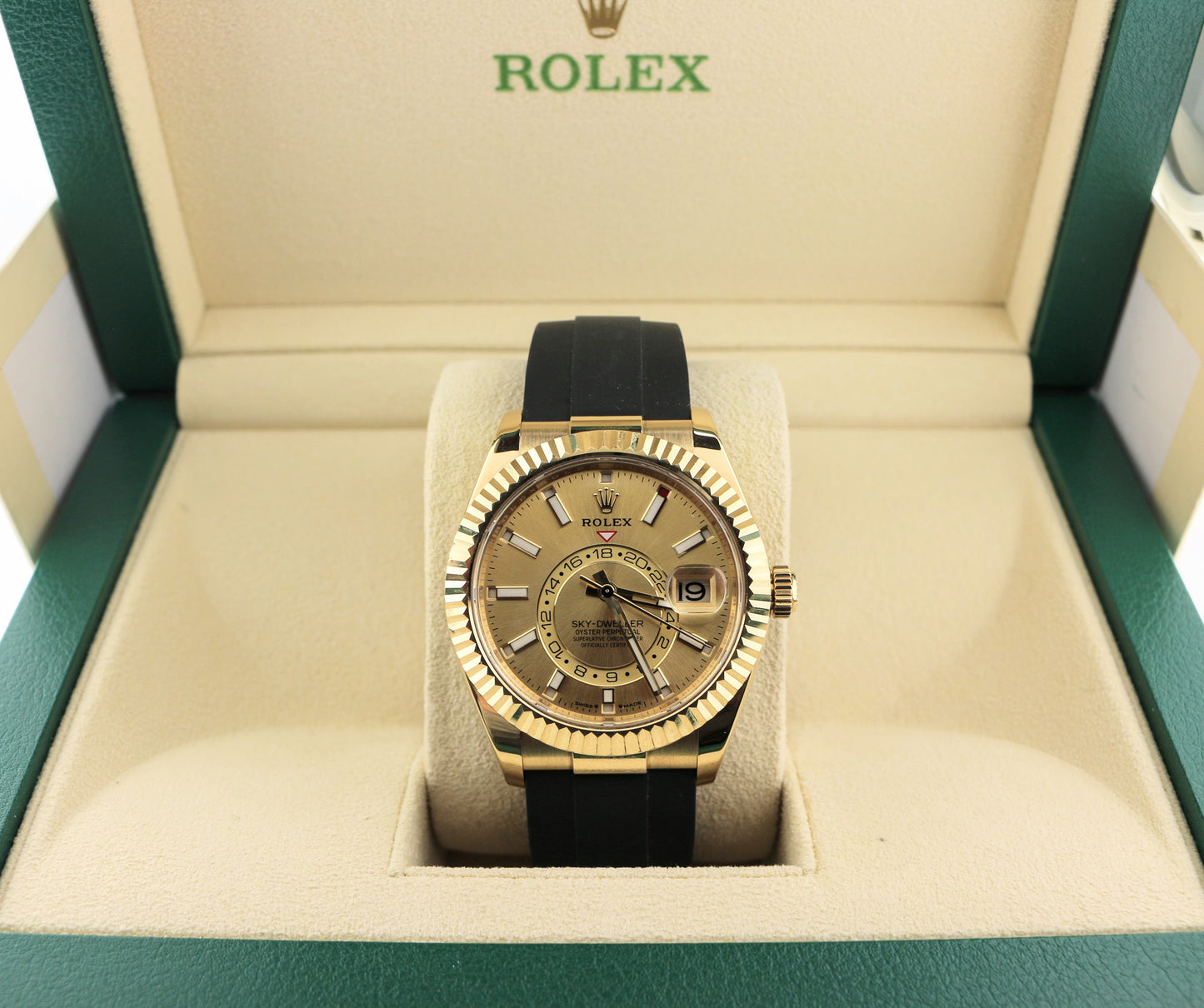 OH 2025 Rolex Sky-Dweller 336238 Champagne Dial 18kt OysterFlex No Papers 42mm