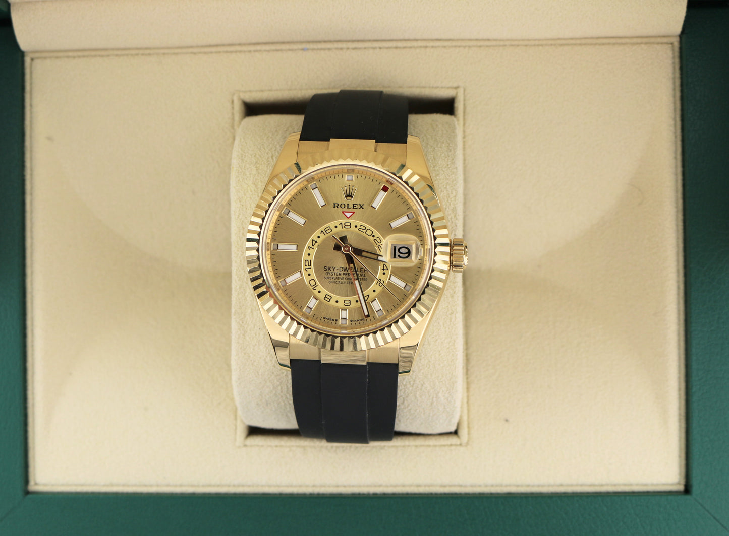 OH 2025 Rolex Sky-Dweller 336238 Champagne Dial 18kt OysterFlex No Papers 42mm