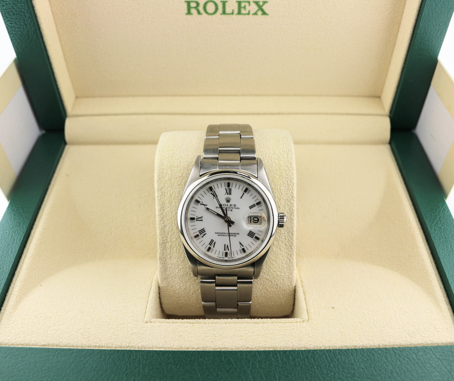 1984 Rolex Date 15200 White Roman Dial SS Oyster No Papers 34mm