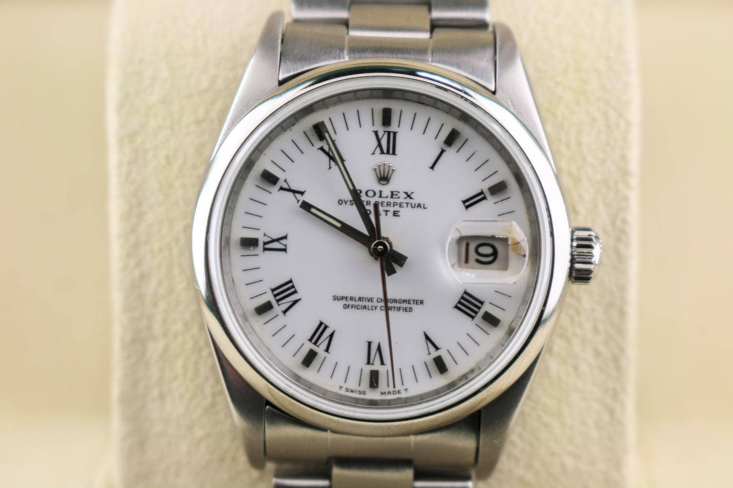 1984 Rolex Date 15200 White Roman Dial SS Oyster No Papers 34mm