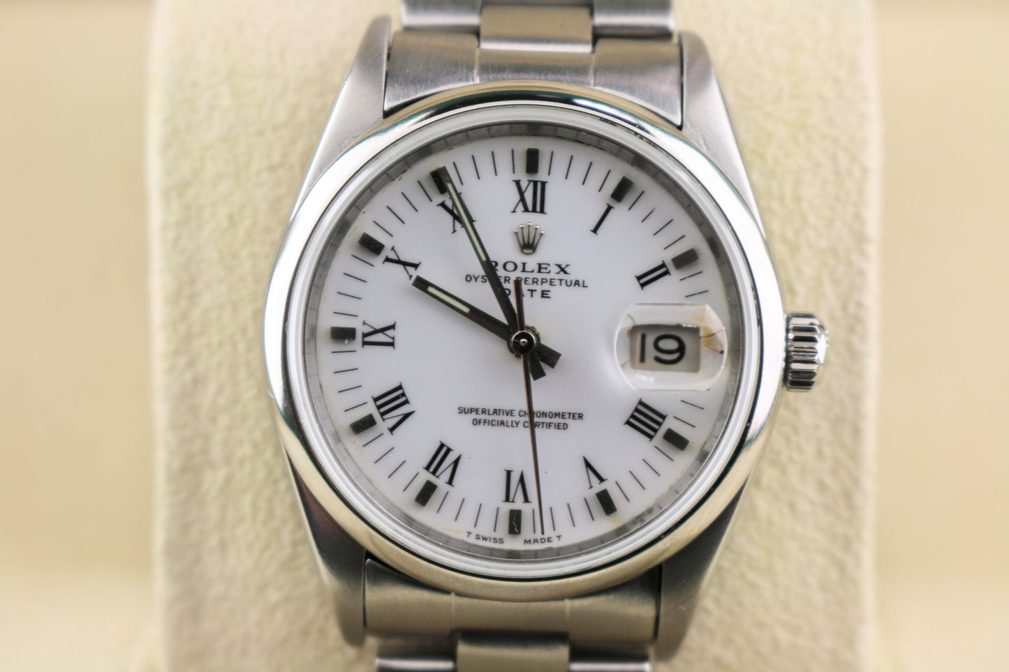 1984 Rolex Date 15200 White Roman Dial SS Oyster No Papers 34mm