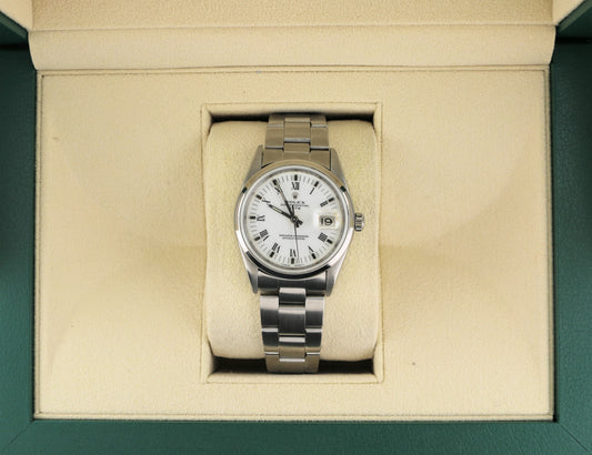 1984 Rolex Date 15200 White Roman Dial SS Oyster No Papers 34mm