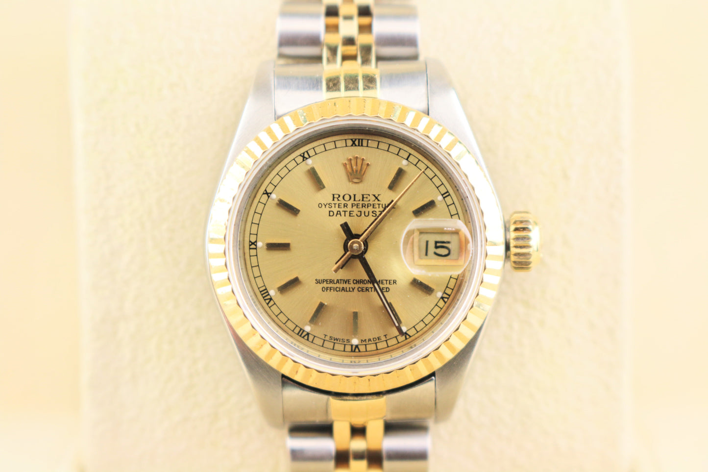 1987 Rolex Ladies Datejust 69173 Champagne Dial TT 18kt Jubilee No Papers 26mm