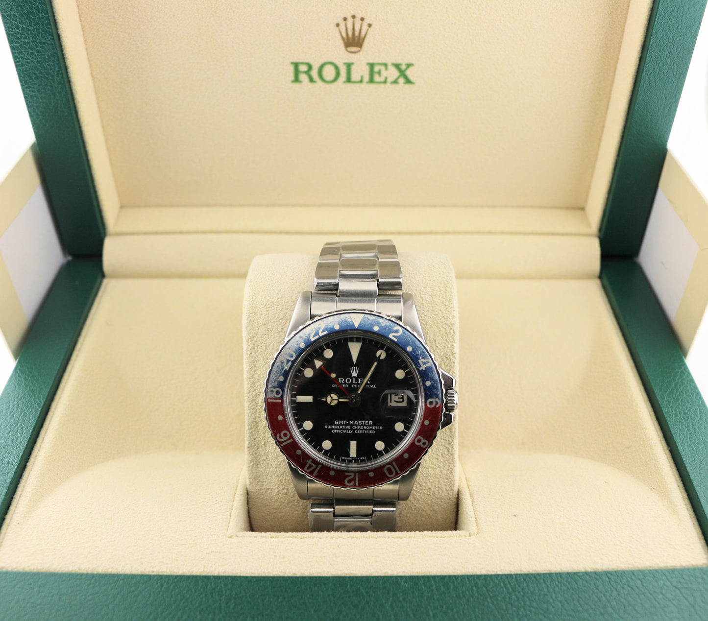 1969 Vintage Rolex GMT-Master Pepsi 1675 Black MK2 Matte Dial SS Oyster 40mm