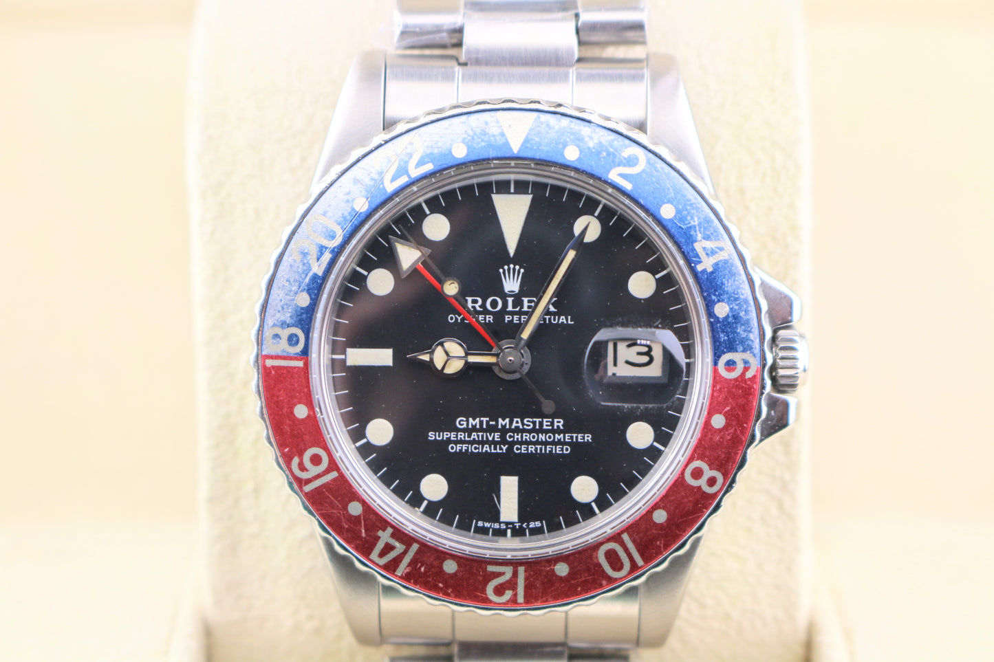 1969 Vintage Rolex GMT-Master Pepsi 1675 Black MK2 Matte Dial SS Oyster 40mm