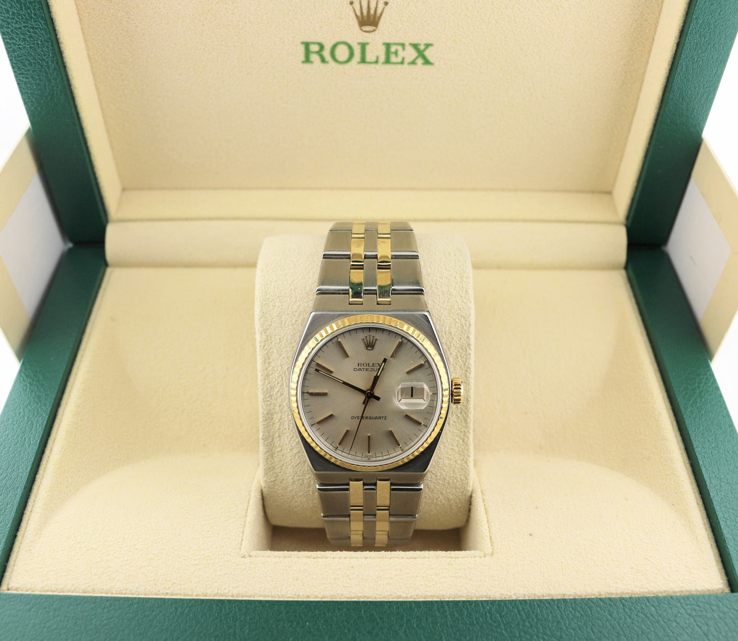 1978 Rolex Datejust Oysterquartz 17013 Silver Dial TT 18kt No Papers 36mm