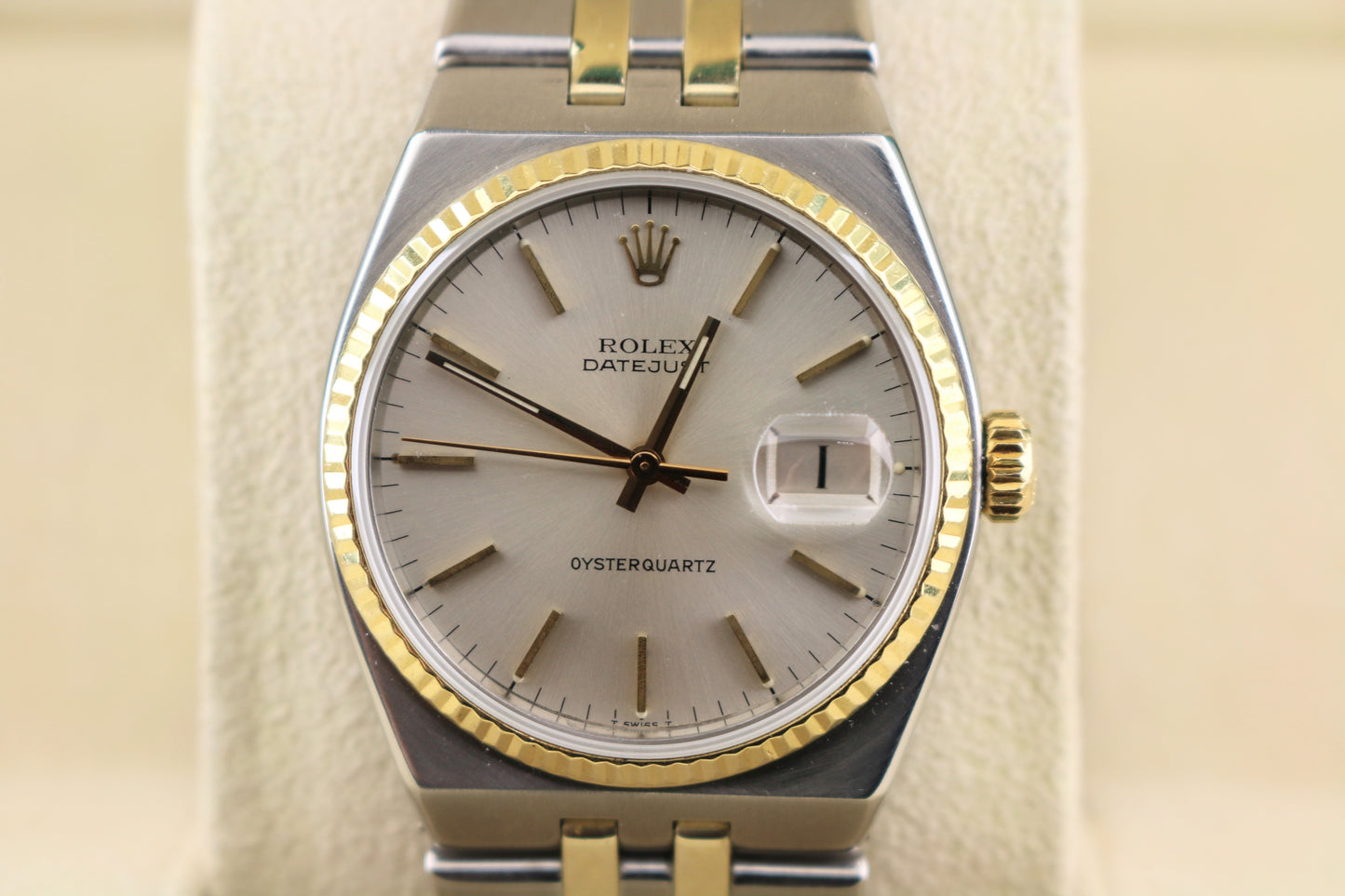 1978 Rolex Datejust Oysterquartz 17013 Silver Dial TT 18kt No Papers 36mm