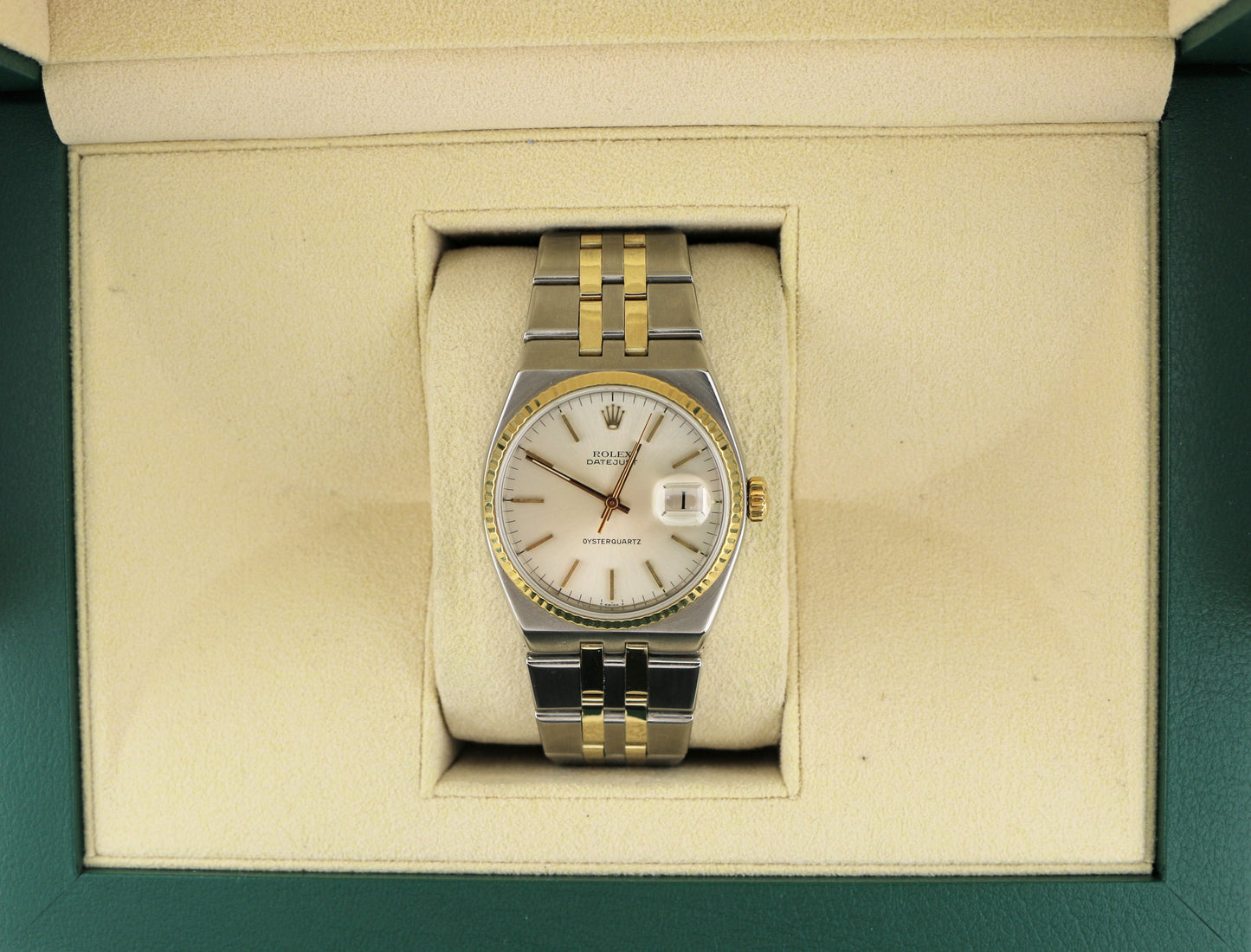 1978 Rolex Datejust Oysterquartz 17013 Silver Dial TT 18kt No Papers 36mm