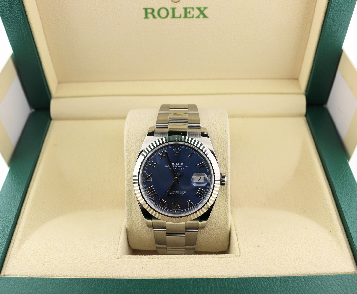 2024 Rolex Datejust 126334 Blue Roman Dial SS Fluted Bezel Oyster No Papers 41mm