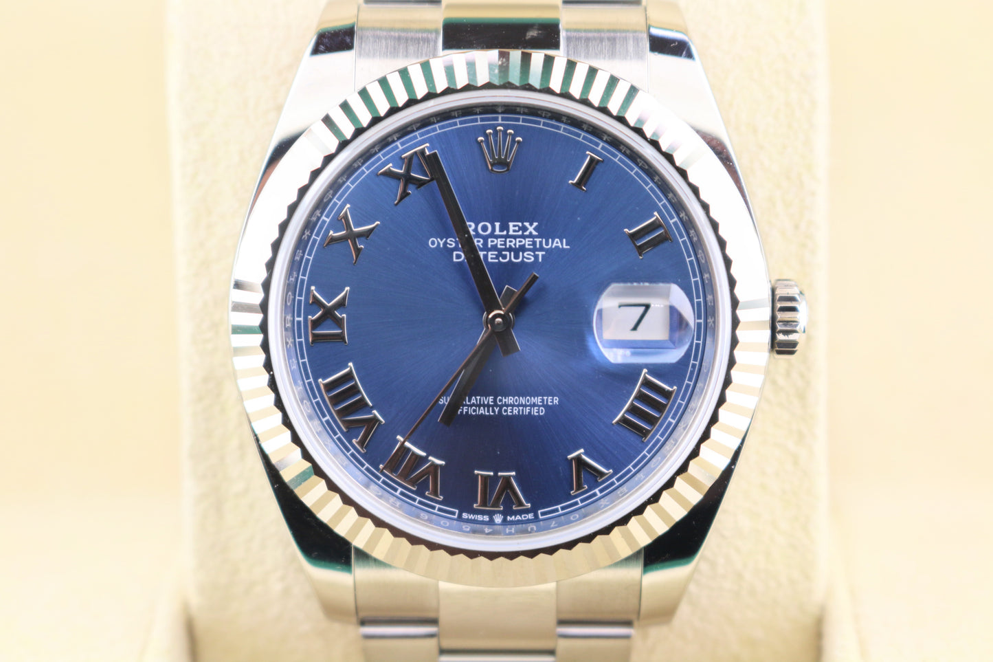 2024 Rolex Datejust 126334 Blue Roman Dial SS Fluted Bezel Oyster No Papers 41mm