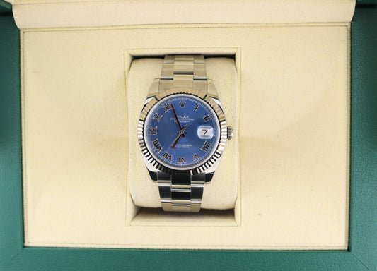 2024 Rolex Datejust 126334 Blue Roman Dial SS Fluted Bezel Oyster No Papers 41mm