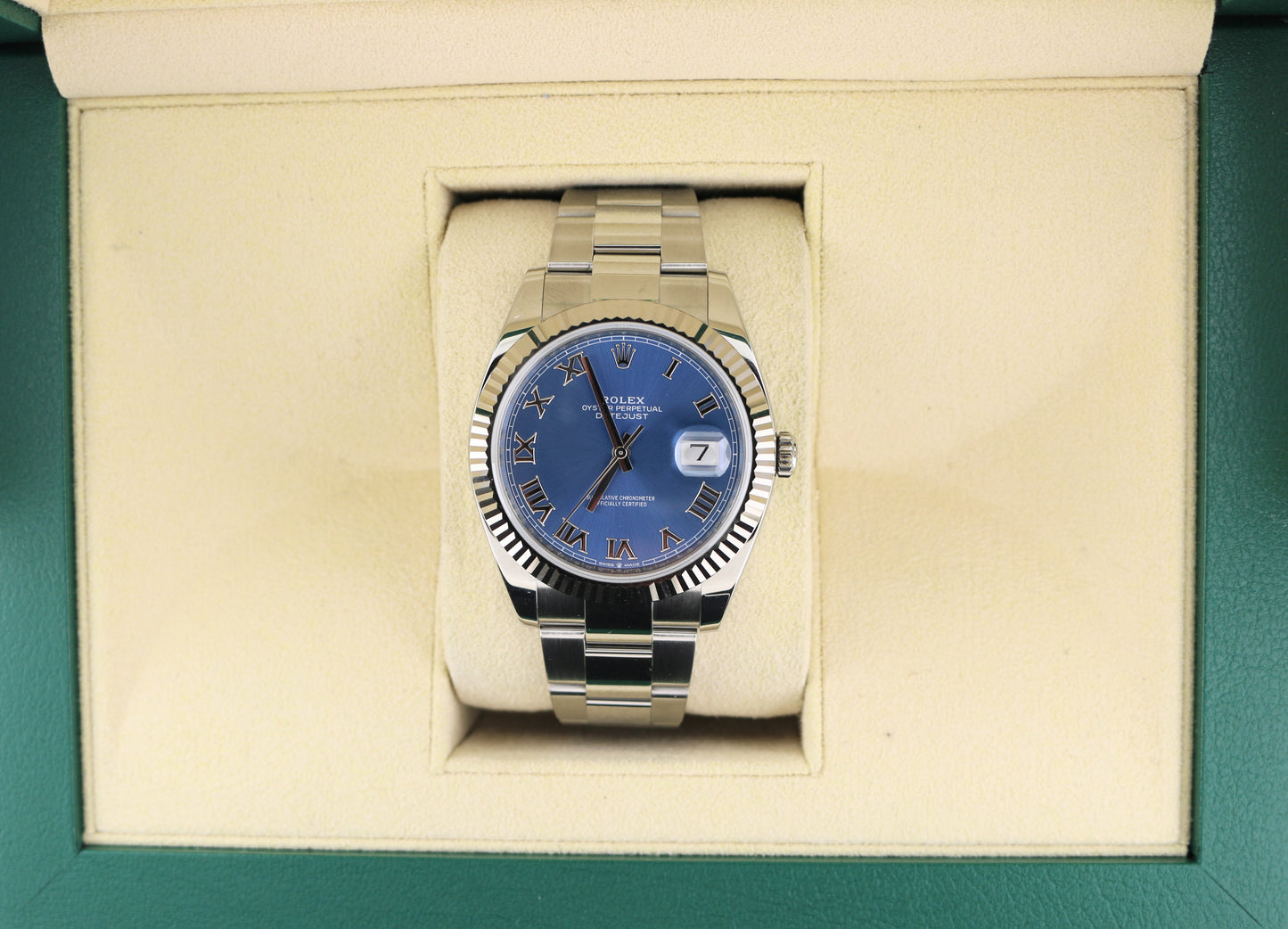 2024 Rolex Datejust 126334 Blue Roman Dial SS Fluted Bezel Oyster No Papers 41mm