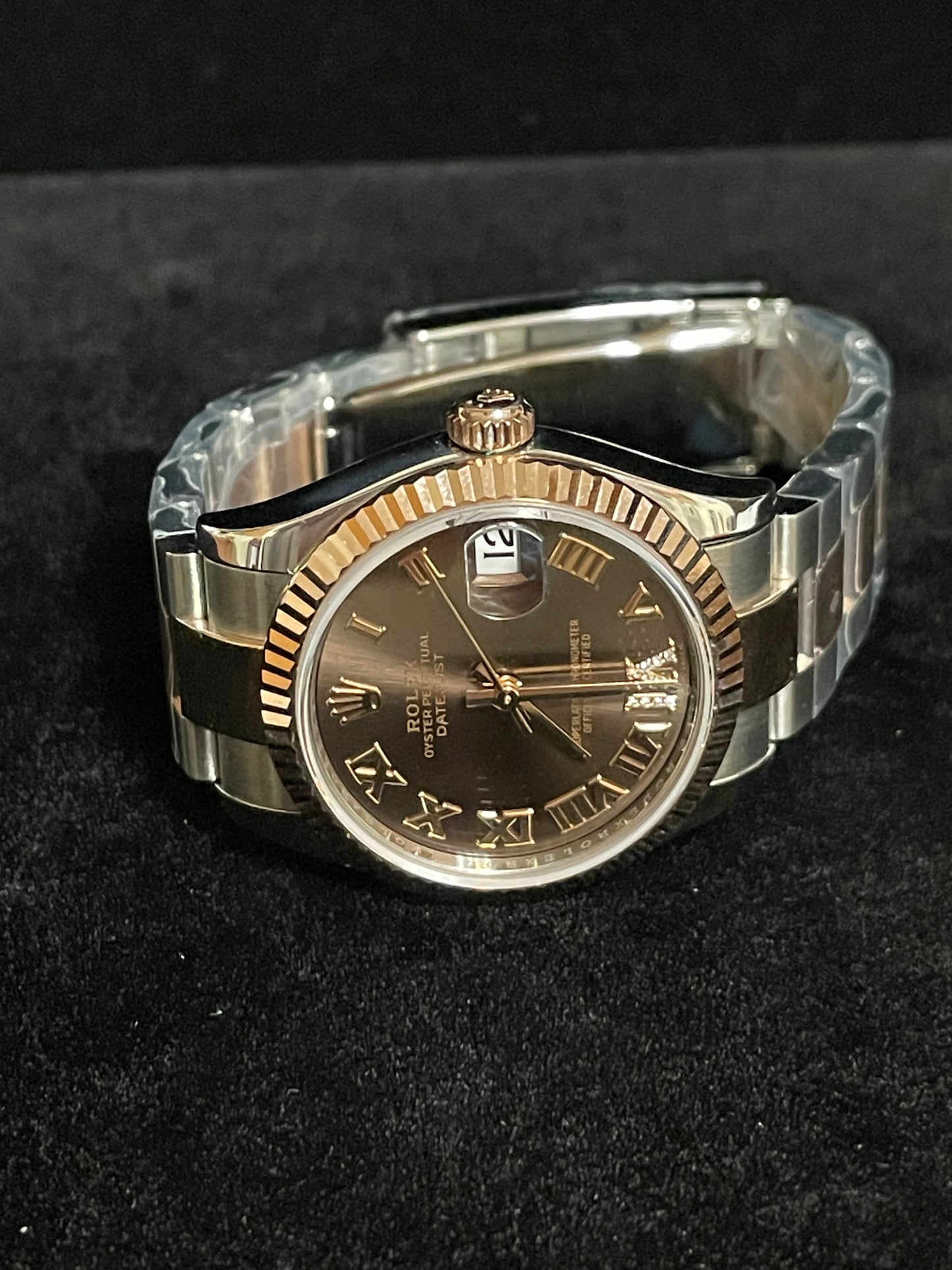 2025 Rolex Datejust 278271 Chocolate Roman Diamond VI TT Rose Gold Oyster 31mm