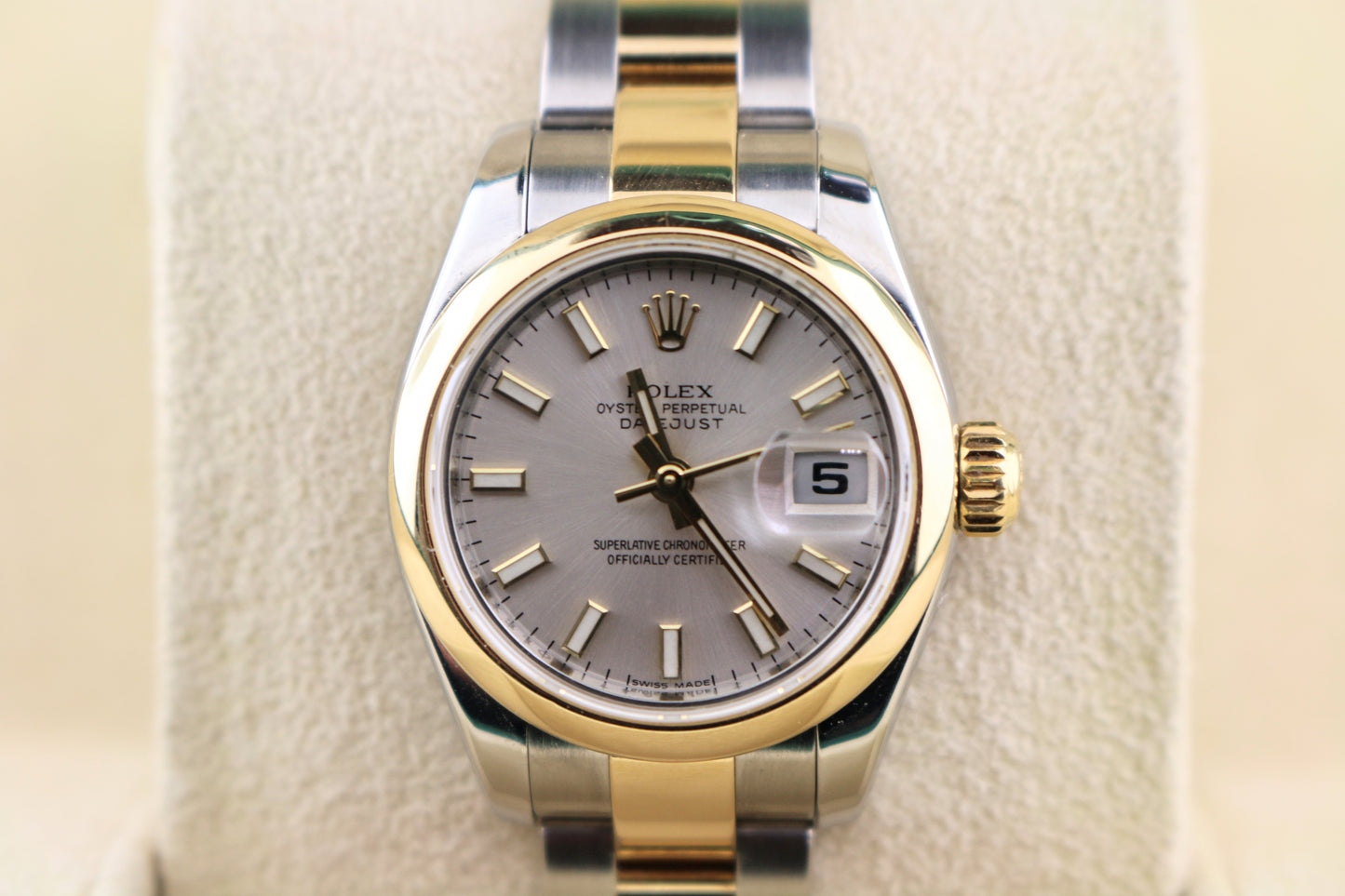 2007 Rolex Ladies Datejust 179163 Silver Dial TT 18kt Oyster No Papers 26mm