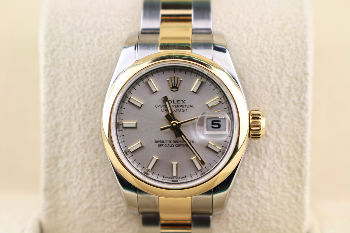 2007 Rolex Ladies Datejust 179163 Silver Dial TT 18kt Oyster No Papers 26mm