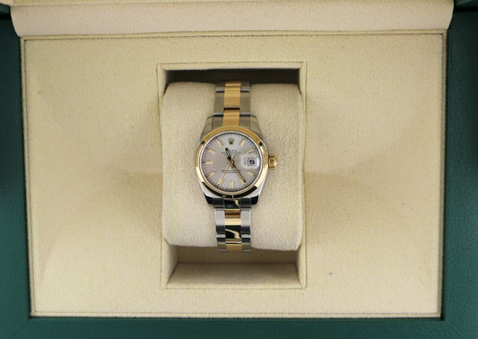 2007 Rolex Ladies Datejust 179163 Silver Dial TT 18kt Oyster No Papers 26mm