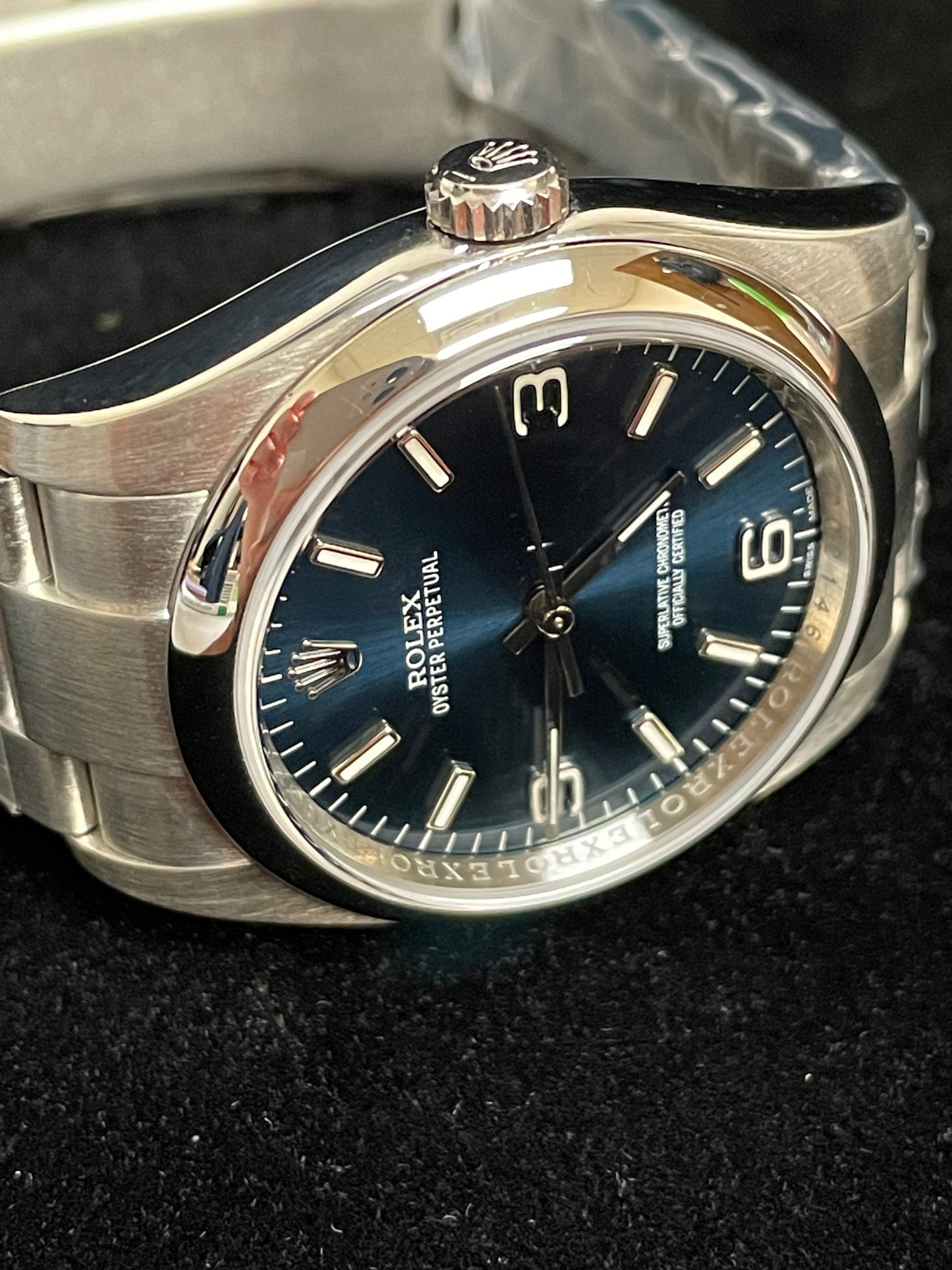 2013 Rolex Oyster Perpetual 116000 Blue Dial SS Oyster With Papers 36mm