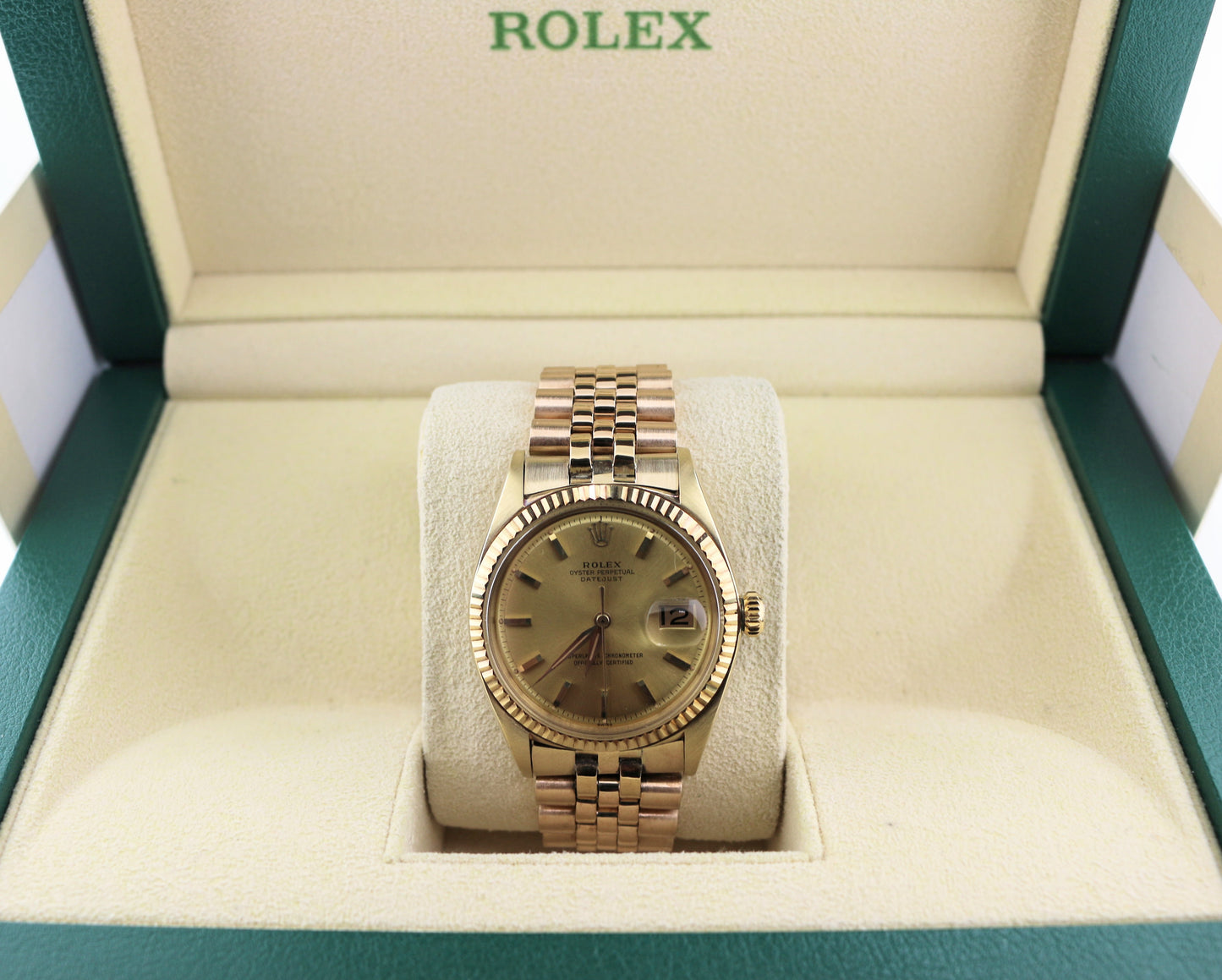 1961 Rolex Datejust 1601 Champagne Dial 14kt Rose Gold Jubilee No Papers 36mm