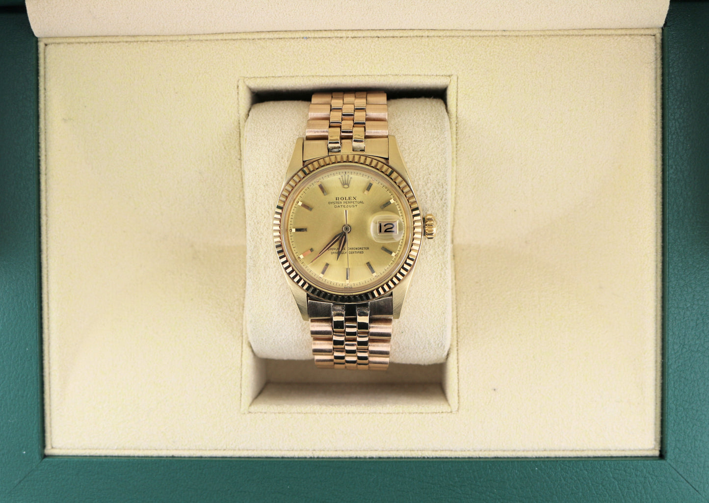 1961 Rolex Datejust 1601 Champagne Dial 14kt Rose Gold Jubilee No Papers 36mm