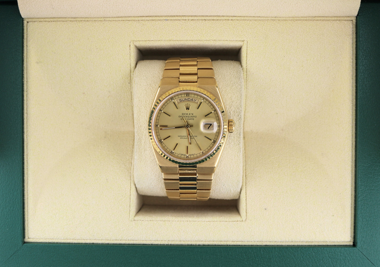 1979 Rolex Day-Date OysterQuartz 19018 Champagne Dial 18kt President 36mm