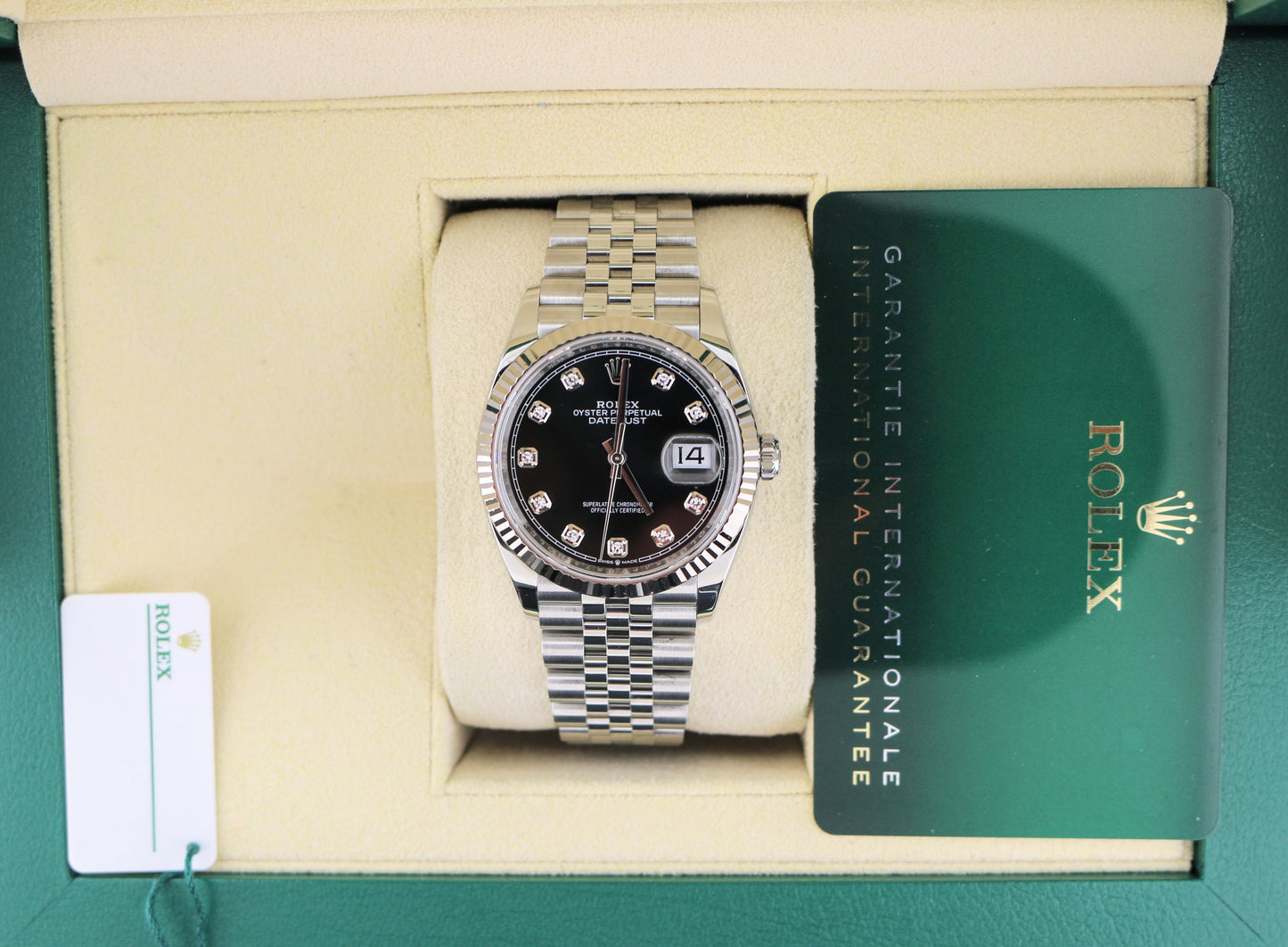2025 Rolex Datejust 126234 Black Diamond Dial SS Jubilee With Papers 36mm