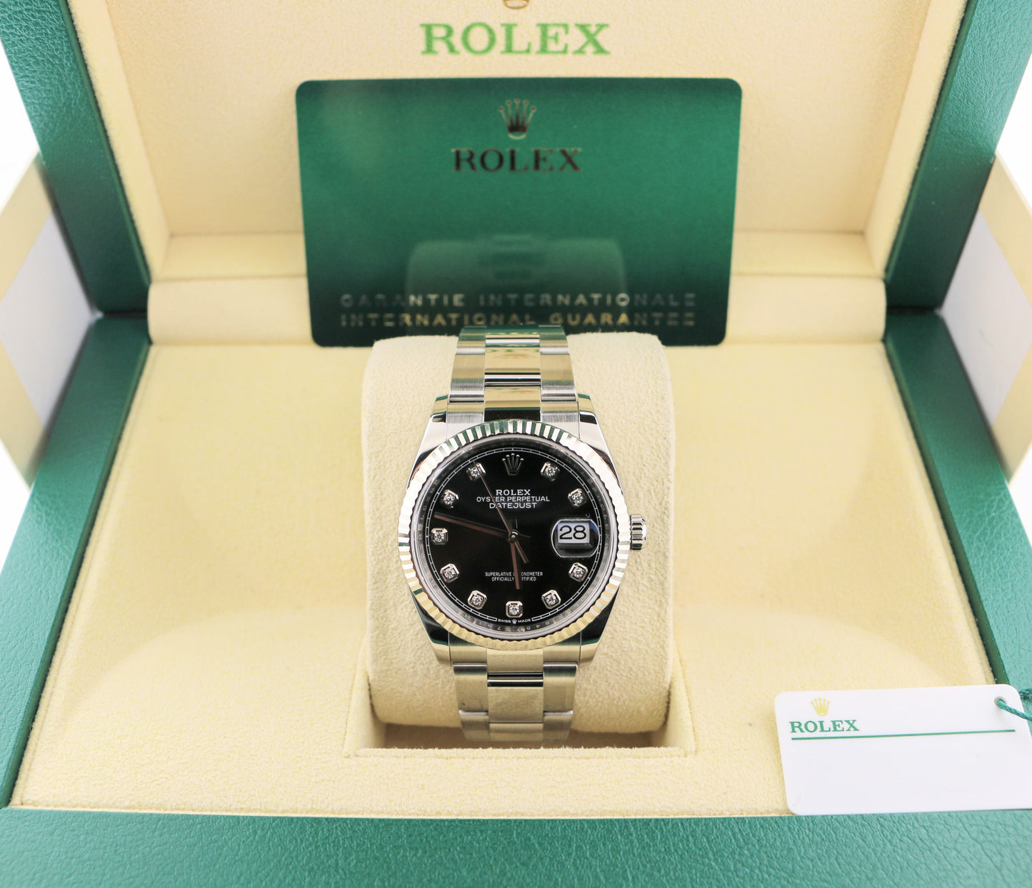 2020 Rolex Datejust 126234 Black Diamond Dial SS Oyster With Papers 36mm