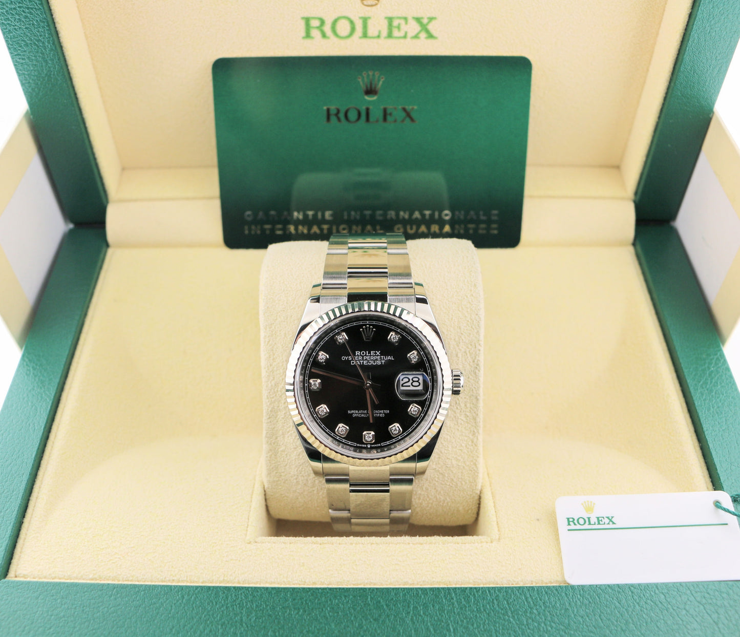 2020 Rolex Datejust 126234 Black Diamond Dial SS Oyster With Papers 36mm