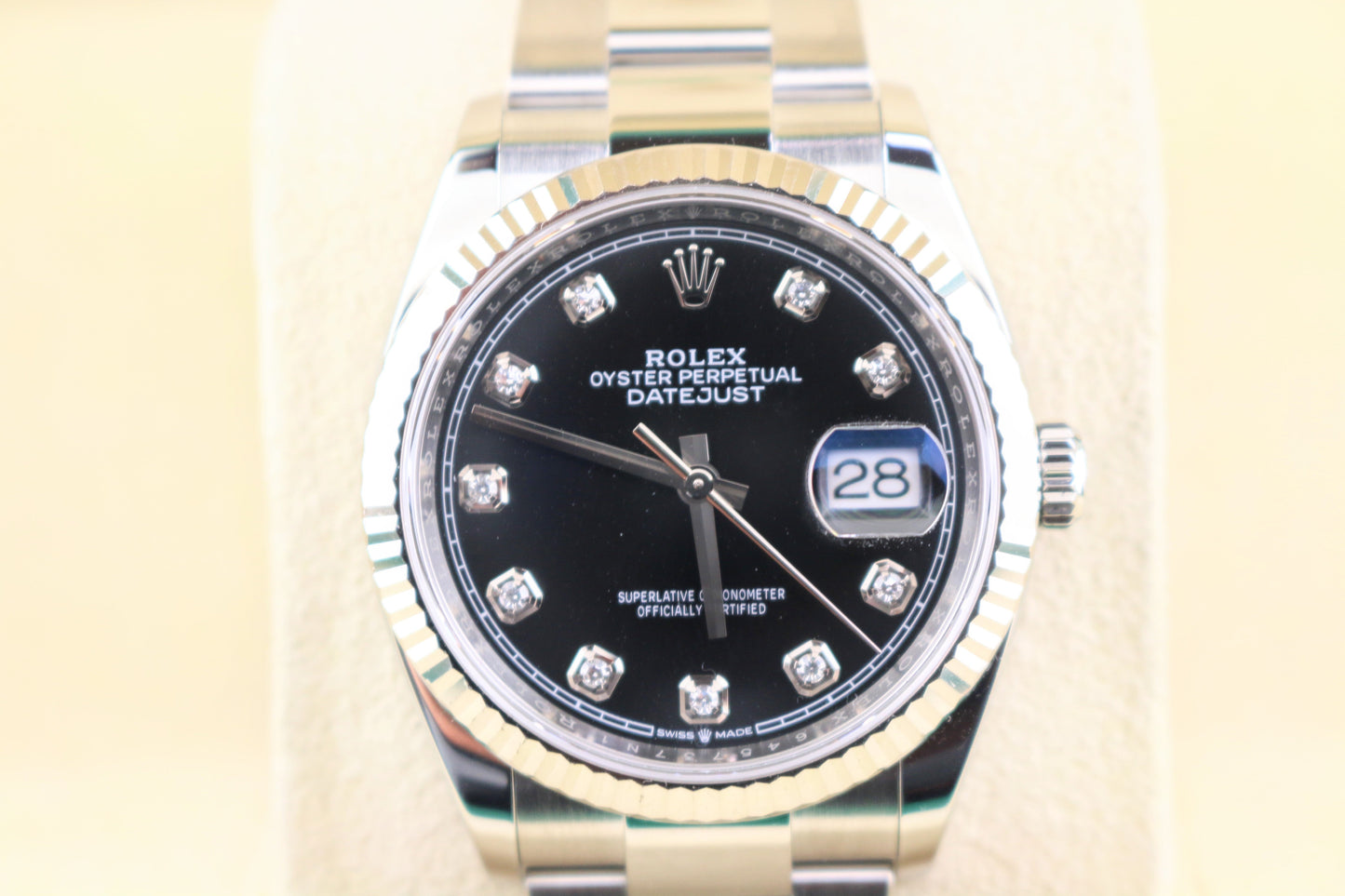 2020 Rolex Datejust 126234 Black Diamond Dial SS Oyster With Papers 36mm