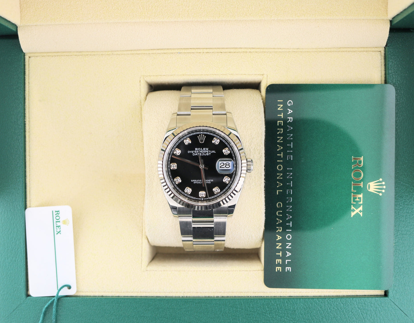2020 Rolex Datejust 126234 Black Diamond Dial SS Oyster With Papers 36mm