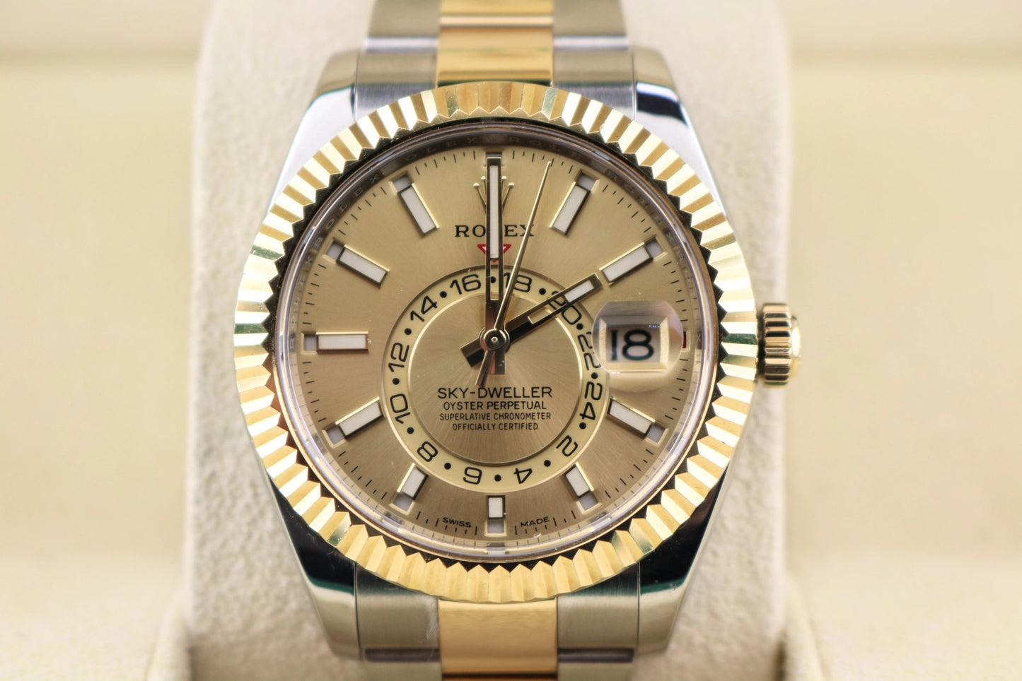 2020 Rolex Sky-Dweller 326933 Champagne Dial TT 18kt Oyster With Papers 42mm