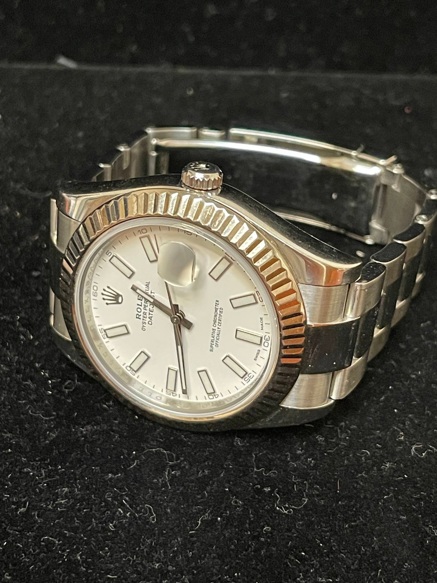 2014 Rolex Datejust 116334 White Stick Dial SS Oyster No Papers 41mm